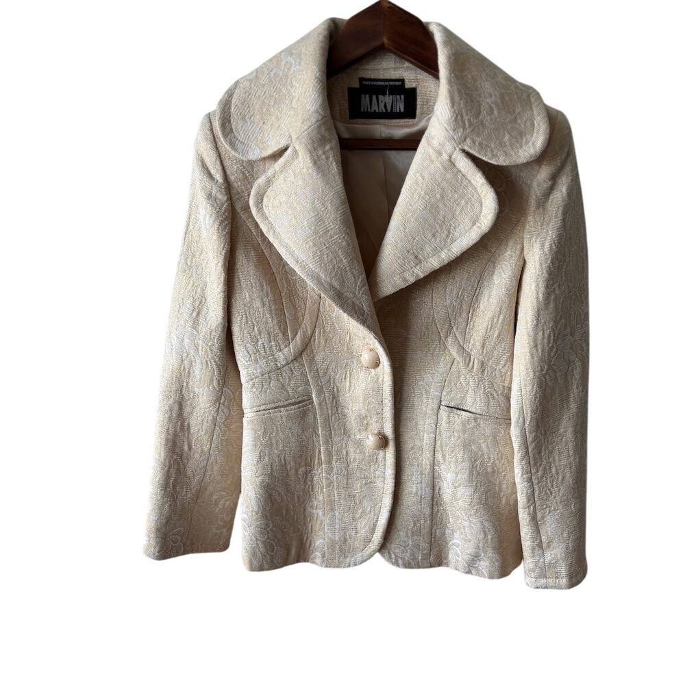 Marvin Richards Cream Textured Blazer Vintage NWT